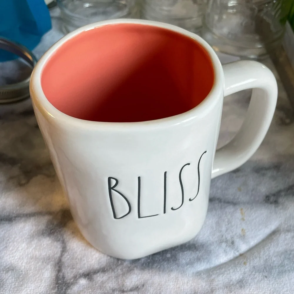 BLISS Ceramic Coffee Mug with Coral Interior